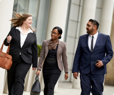 Business people in a walking meeting